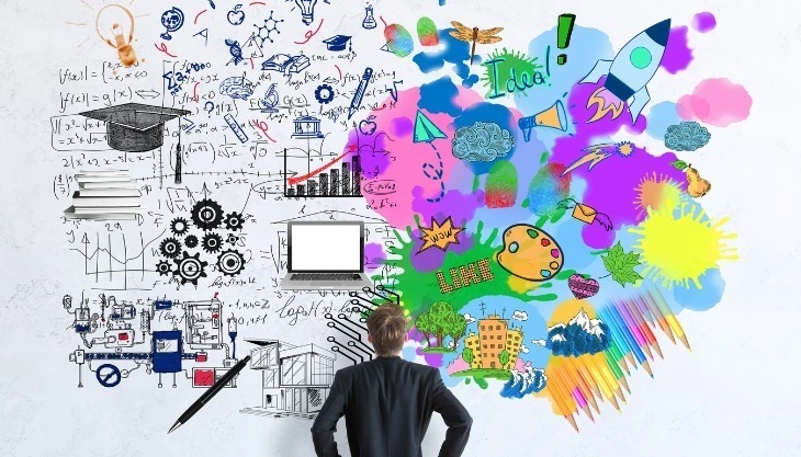 Creative advertising agency team brainstorming ideas and designing marketing visuals for a campaign