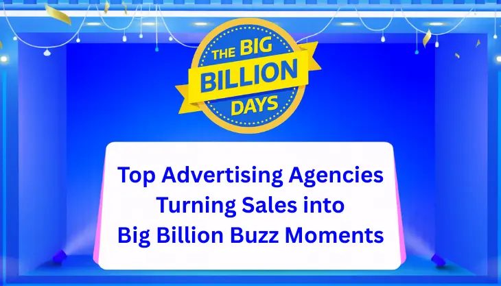AdCrest full-stack advertising agency orchestrating an Indian festive sale campaign across TV, digital, and outdoor—turning sales into Big Billion Buzz moments